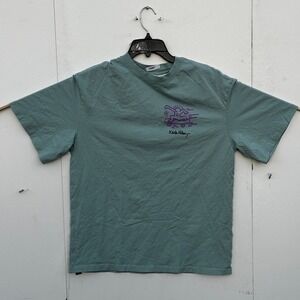 HM Keith Haring Skateboard Graphic T-Shirt Mens Small Teal Green Cotton Tee
